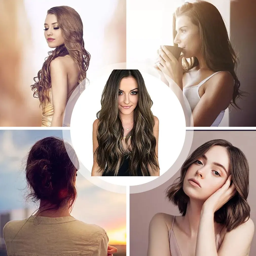 

62CM AND 65CM Mix Blonde Long Wavy Women Synthetic Heat Resistant Cosplay Hair Full Wig Beautiful Women Full Wig
