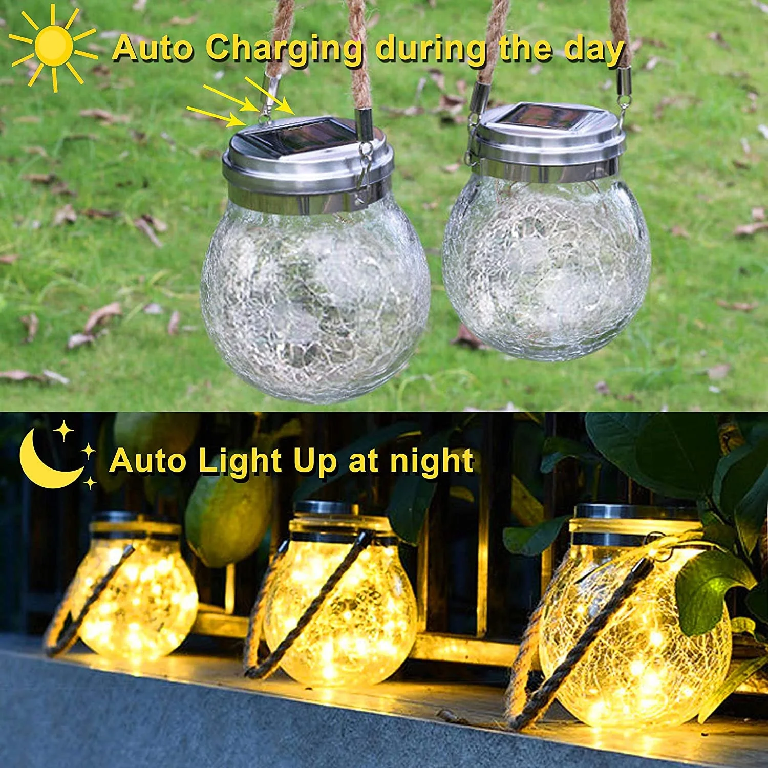 

Solar Light Outdoors Round Waterproof Led Solar Garden Fairy Lamp Mason Jar Balcony Party Wedding Yard Decoration Night Light