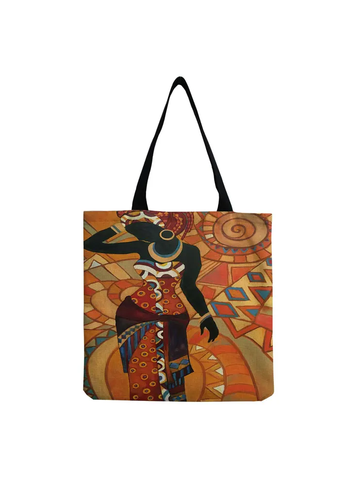 

Personality Chic Handbag Afro Female Printed Tote Bag Fashion All-Match Storage Bag Eco Reusable Shopping Bag Portable Beach Bag