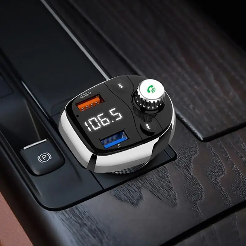 Автомобильный FM-передатчик QC3.0 Bluetooth стерео MP3-плеер светодиодный дисплей монитор