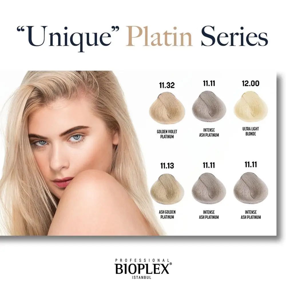 

4 Packs Bioplex Glamlook Hair Dye - "Unique" Platin Series Nourishing Hair Color Cream Makeup for Home and Hairdressing Salons