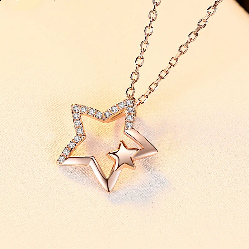 

JINWATERYU star pendant 925 pure silver female new fashion star necklace silver head jewelry
