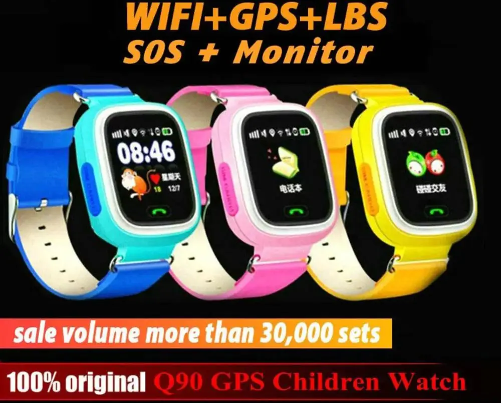Q90 gps Детские Смарт часы телефон положение детские 1 22 дюймов цветной сенсорный