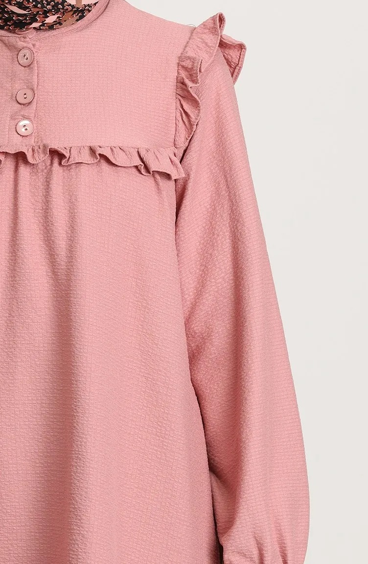 

Buttoned Tunic Trousers Double Suit Polyester Fabric Patterned Single Color Unlined Long Sleeve Zero Collar Seasonal Muslim Fash