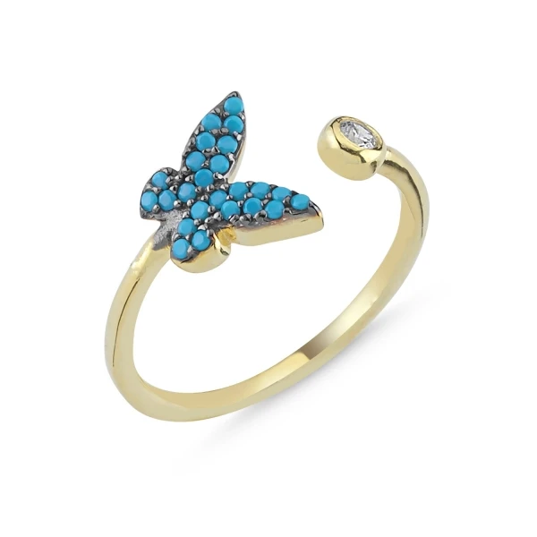 

Silver 925 Sterling Zircon Nano Cubic Zirconia Butterfly Adjustable Ring