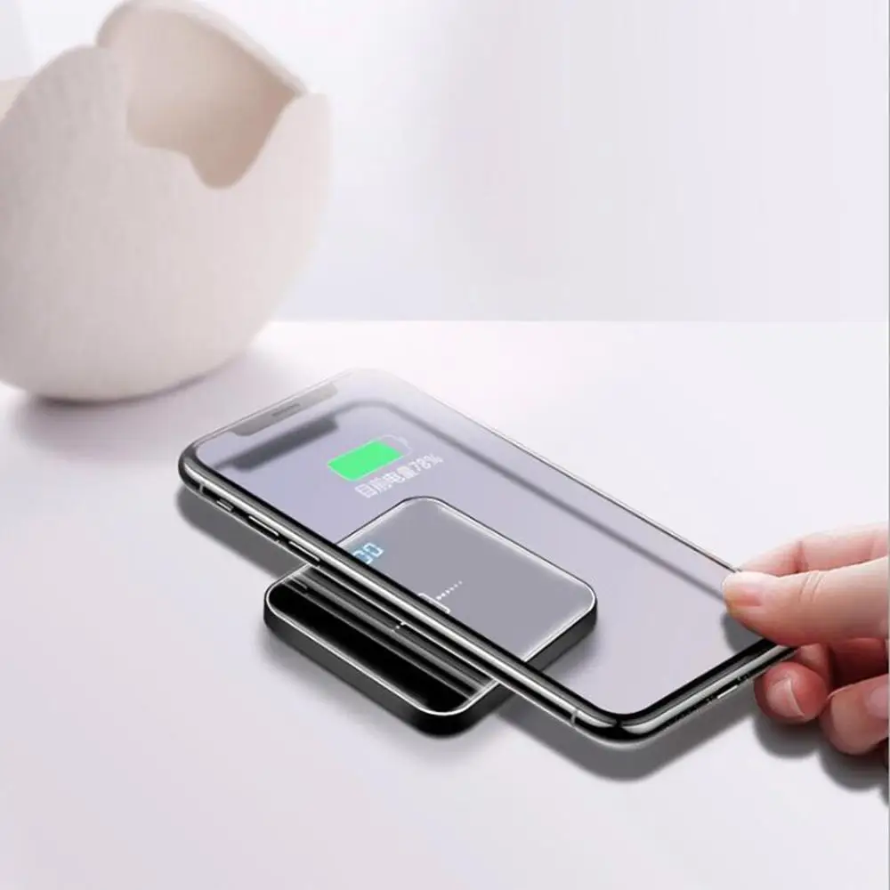 Мини беспроводной внешний аккумулятор 10000 мАч быстрая зарядка полноэкранный