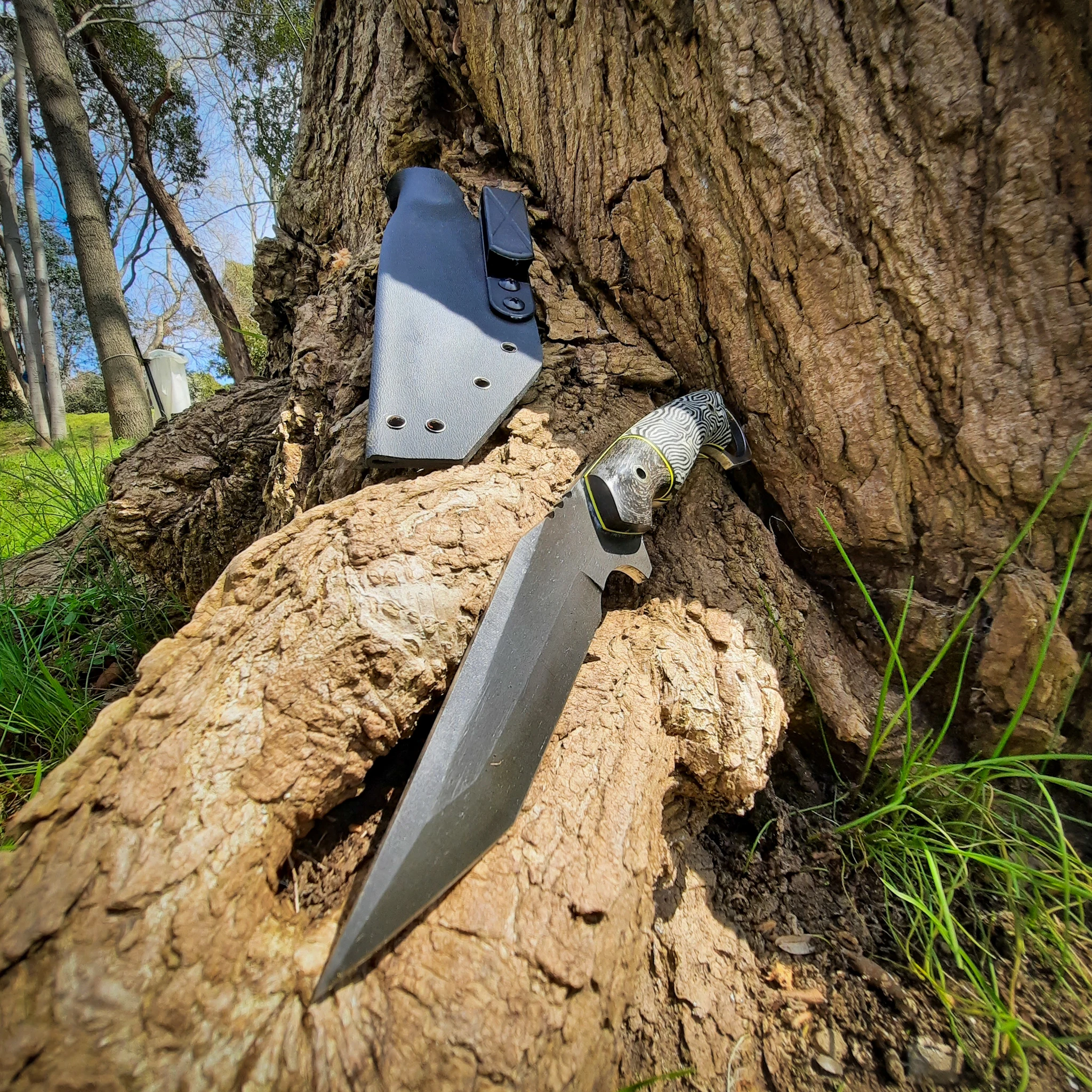 Günstig YUTPA Sleipner Überleben Messer Kydex Mantel Stonewash Jagd Bushcraft Getriebe 59HRC Hybrid Griff Militär Outdoor Camping Werkzeug