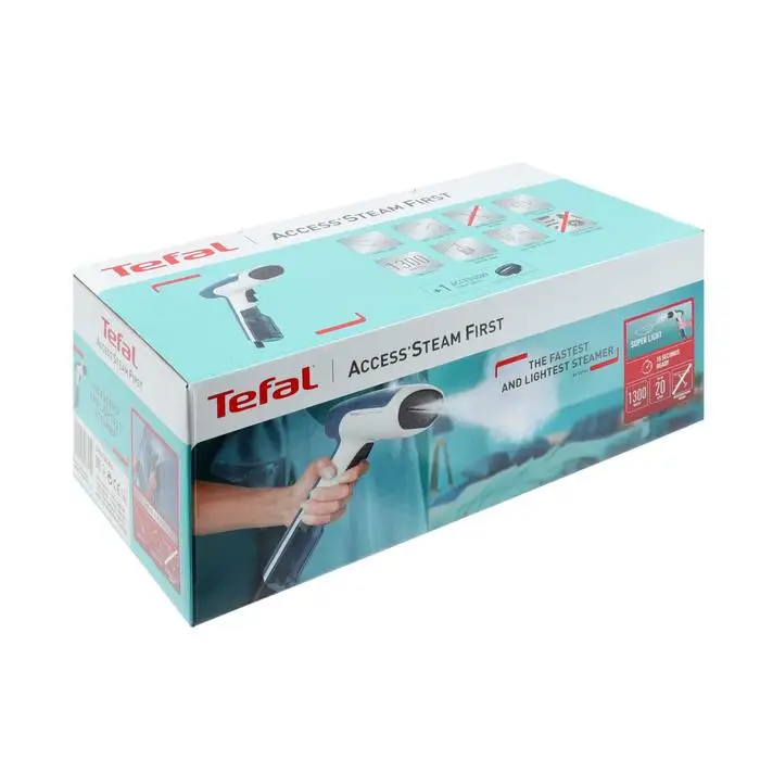 Отпариватель Tefal DT6130E0 ручной 1300 Вт 0.7 л 20 мл/мин шнур 2.6 м белый/синий|Отпариватели