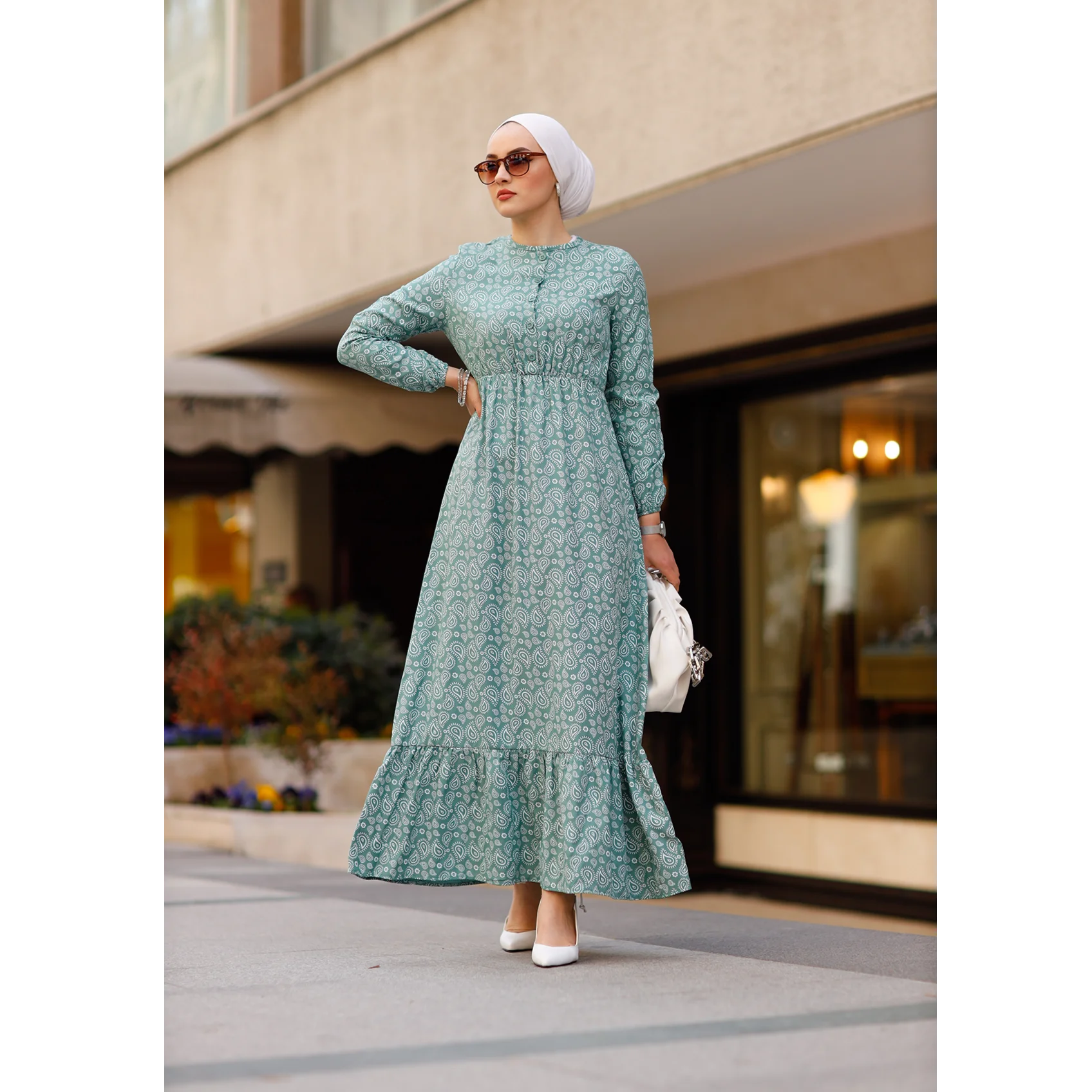 

Front Buttoned Dress Maxi Dress Modest Kaftan Big Plus Size Islamic Clothing Muslim Fashion Long Turkey Cultural, Tradition