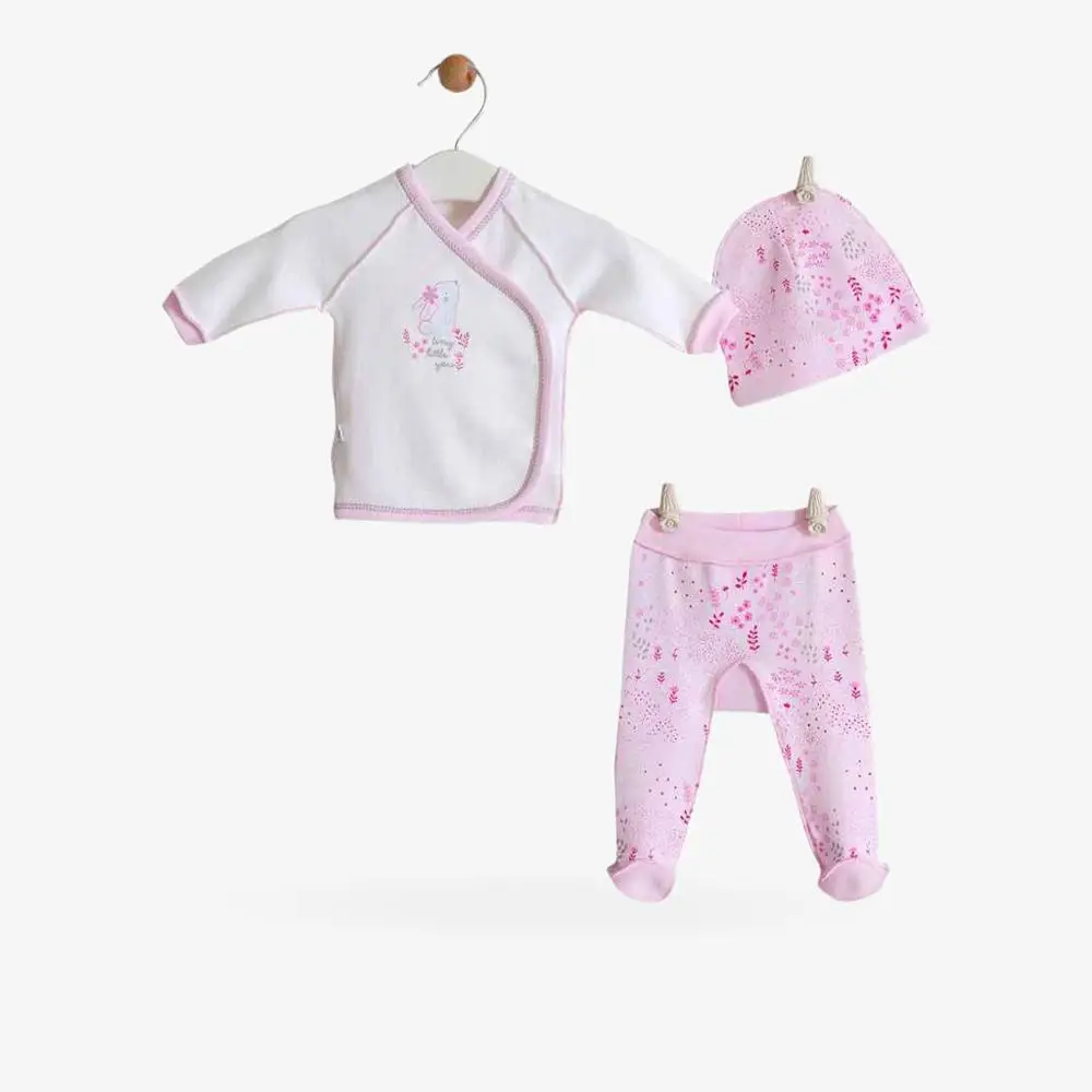 

Caramell Preemie baby set 3 pcs pink