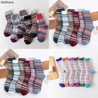 3pairslot new winter women socks high quality thick warm wool socks vintage christmas socks colorful socks gift free size
