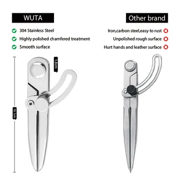 WUTA 304 Stainless Steel Leather Compass Adjustable Spacing Wing Divider Completely Polished Craft Regulation Tools DIY Scriber 2