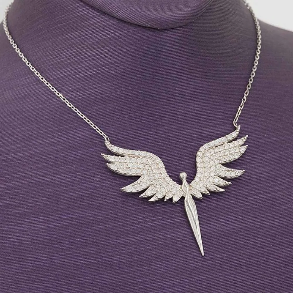Collier en argent regardé 925 avec pendentif pour femme, ange, Michael, ata, kael, Zcomprenes on Stone, cadeau d'anniversaire, fierté, luxe cool