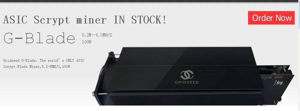 Используется Шахтер Gridseed 5,2-6MH/S 100 Вт Scrypt MINER LITECOIN горнодобывающая машина лезвие gridseed отправляется по DHL или EMS