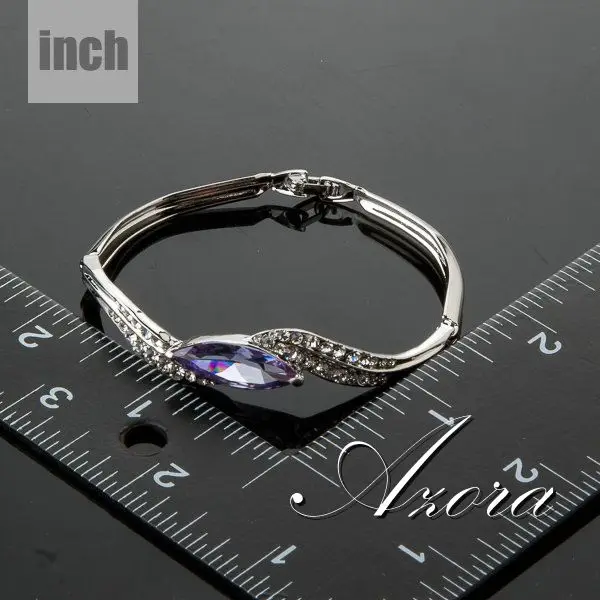 AZORA Curve Band дизайн капли воды CZ браслет TB0032