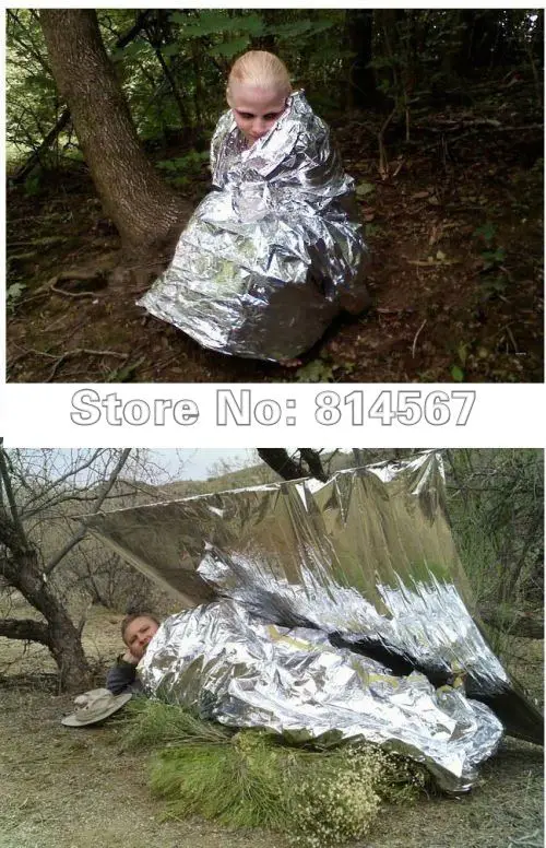 5 шт/лот 210*160 см аварийное одеяло полевое, для выживания спасательный занавес открытый спасательный военный Серебряный плюс gloden инструменты для путешествий