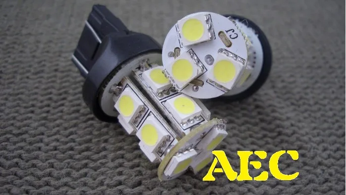 100 шт. Автомобильный светодиодный T20 W21W 7440 7443 13 SMD 5050 светодиодный 13 светодиодный 13smd светодиодный поворотник сигнальная лампочка лампа белый цвет красный, желтый синий