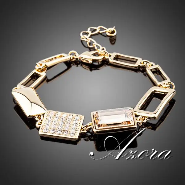 Azora шикарный браслет с австрийскими кристаллами золотого цвета Stellux TS0040