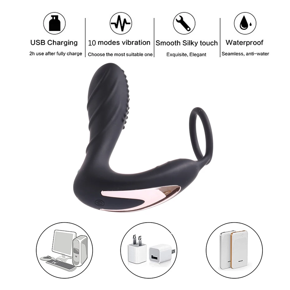 Loaey Wireless Remote Control Male Prostate Massager Silicone Anal Vibrator 10 Speed Butt Plug Sex Toys For Men Masturbator | Красота и