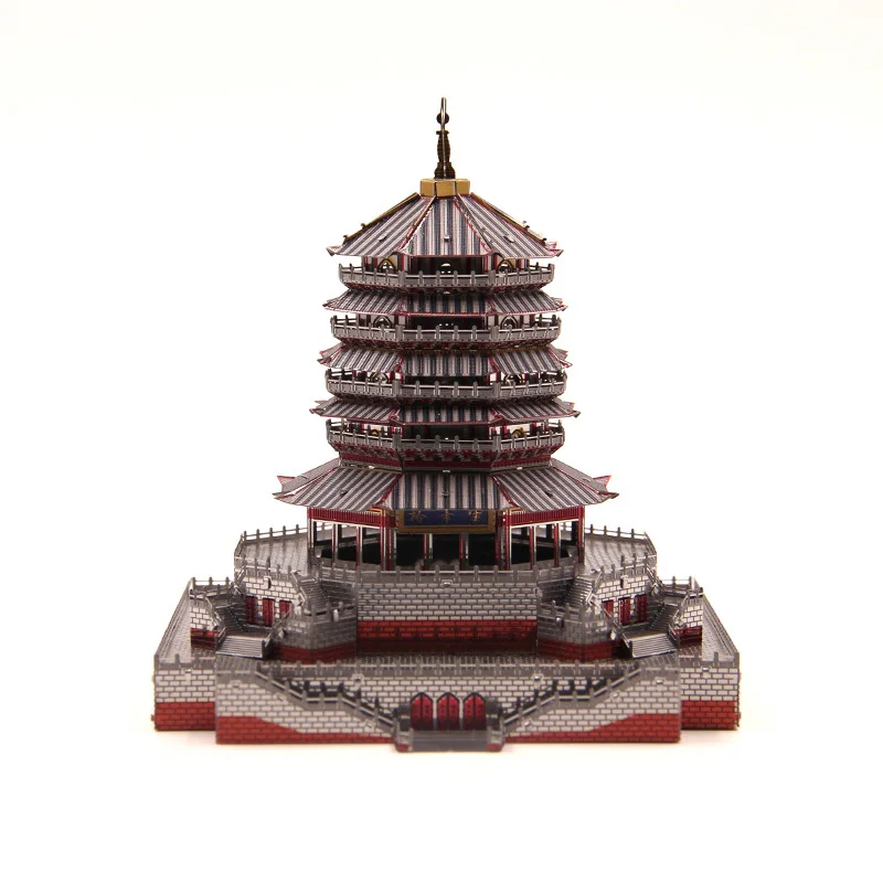 Красочные золотые Leifeng башня (J038) Забавные 3d Металлические Diy Миниатюрные модели