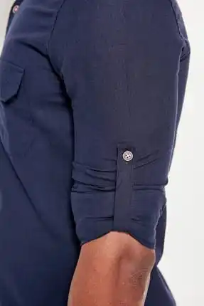 100% хлопок темно Для мужчин Slim Fit рубашка с погонами TMNSS19RS0011|Повседневные рубашки| |