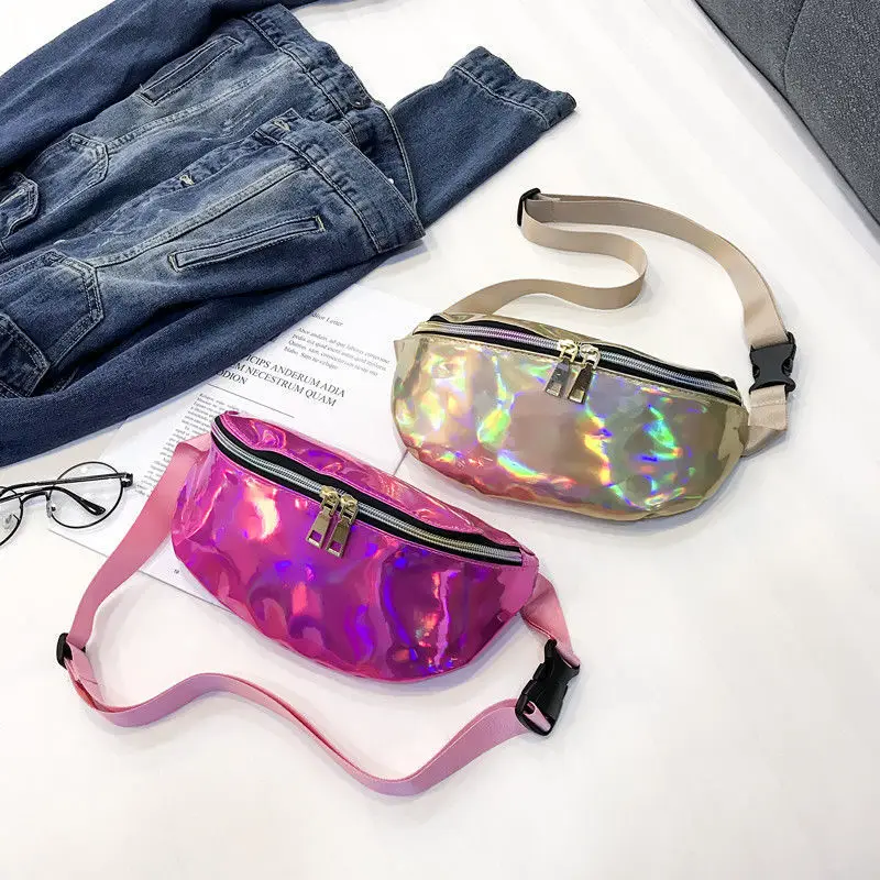2019 Hot Holographic Waist Bags Women Fanny Pack Female Belt Bag Geometric Packs Laser Chest Phone Pouch | Багаж и сумки