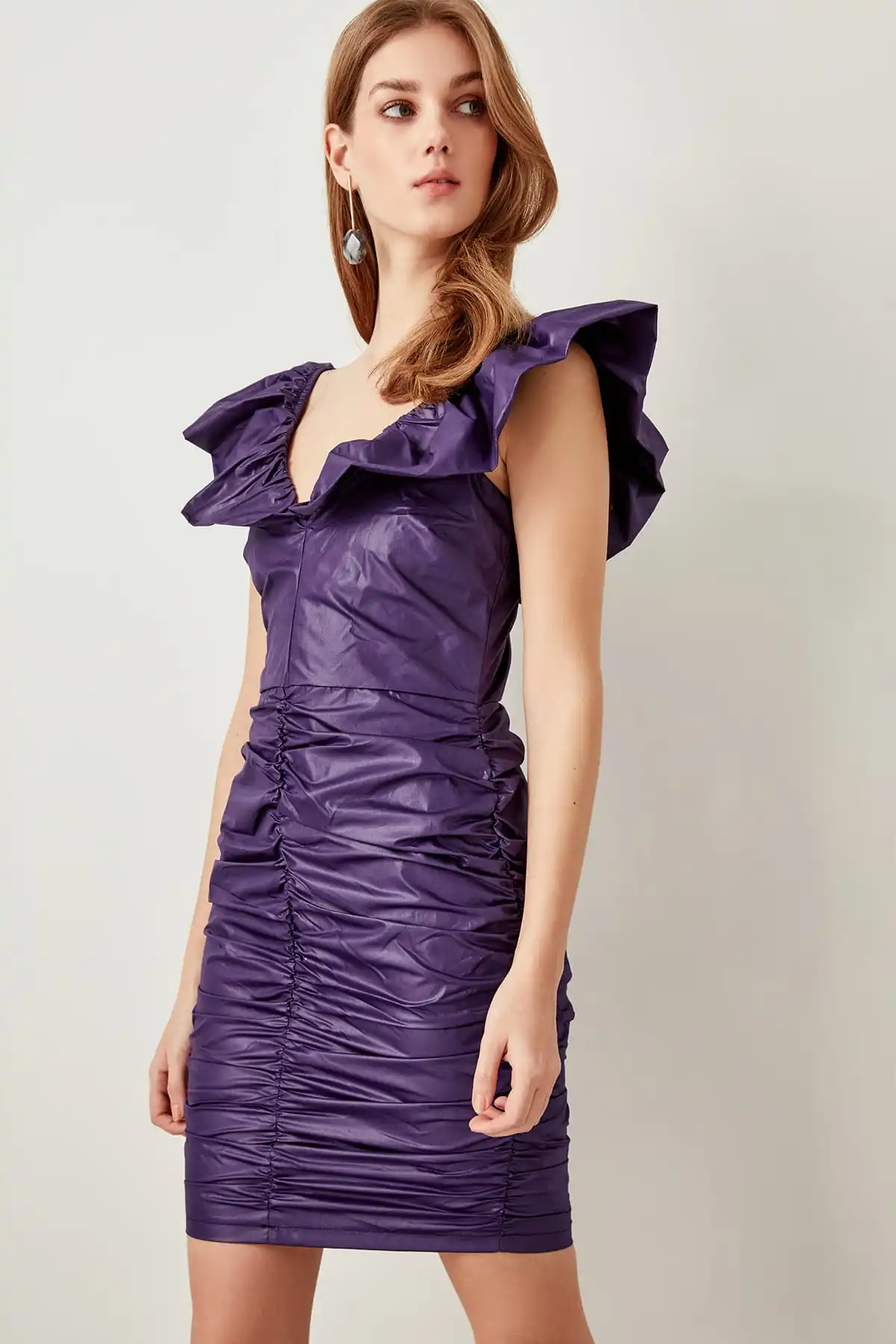 Trendyol Purple Drape Detail Dress TPRSS19VH0006 | Свадьбы и торжества