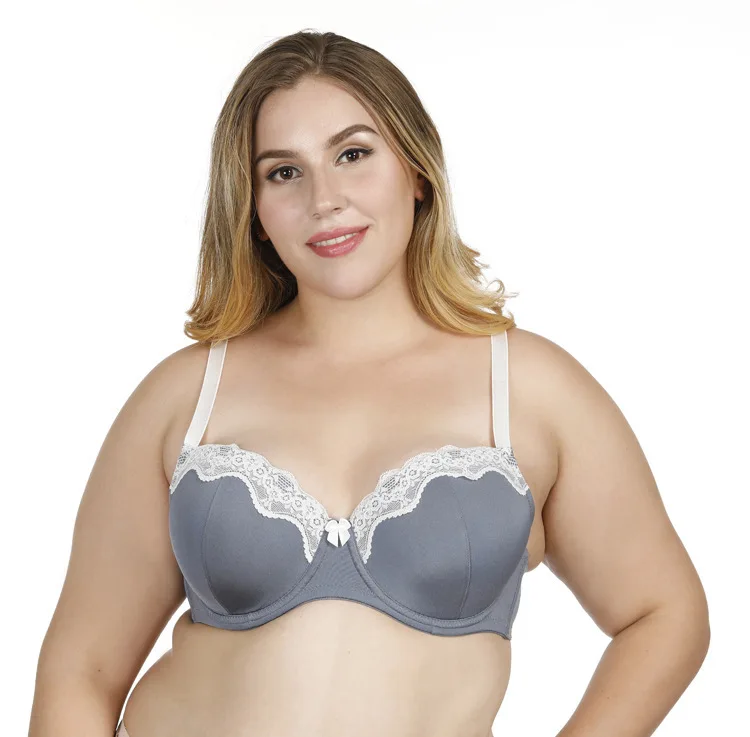 

Back Closure Lace Top Edge Full Cups 38 40 42 44 C D E New Plus Size Sexy Push Up Bra For Women Underwire Lingerie Brassiere