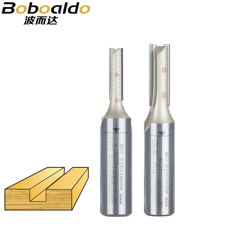 

1PCS 1/4 1/2 Shank Two flutes Straight Bits Jointing Grooving Rabbet endmill milling cutter Arden Router Bit