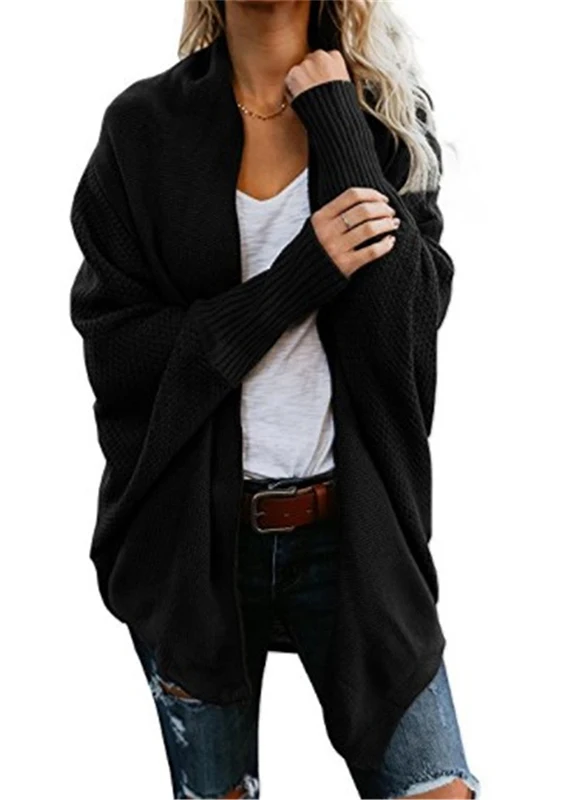 

Women's cardigan knitted sweater autumn knitted bat sleeve cardigan women's long sleeve coat women's cardigan top