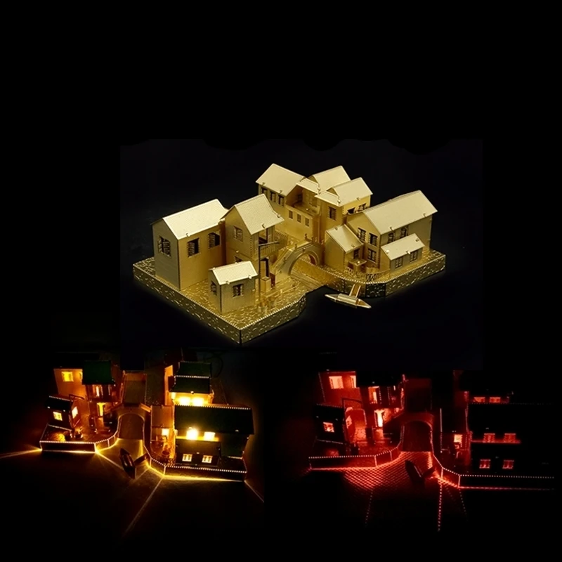Латунные маленькие города в южной части Янцзы реки веселье 3d Металлические Diy