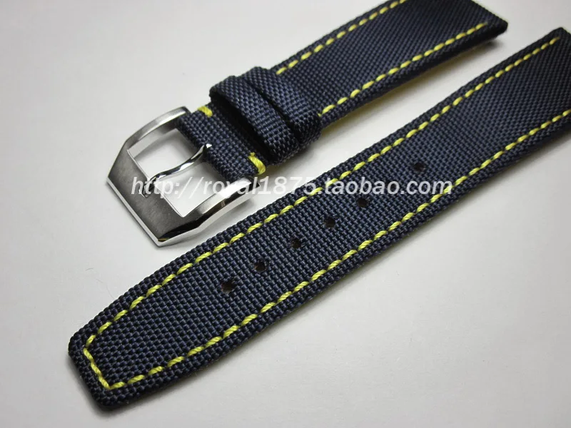 Men's Composite fiber+Leather 20 21 22mm blue Watch Band Strap For iwc Seiko Tissot Hours Male Female Belt Bracelet Wristband