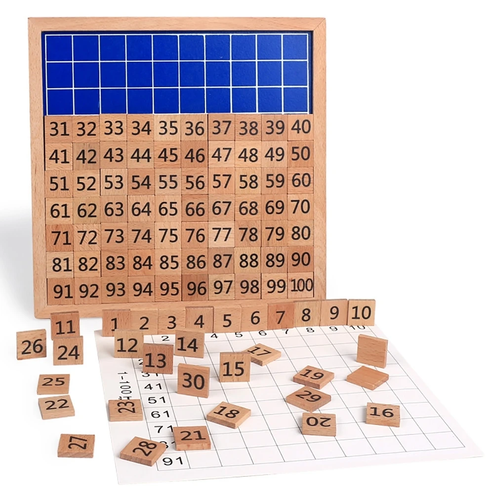 100 детских пазлов Обучающие Развивающие игрушки деревянная счетная доска