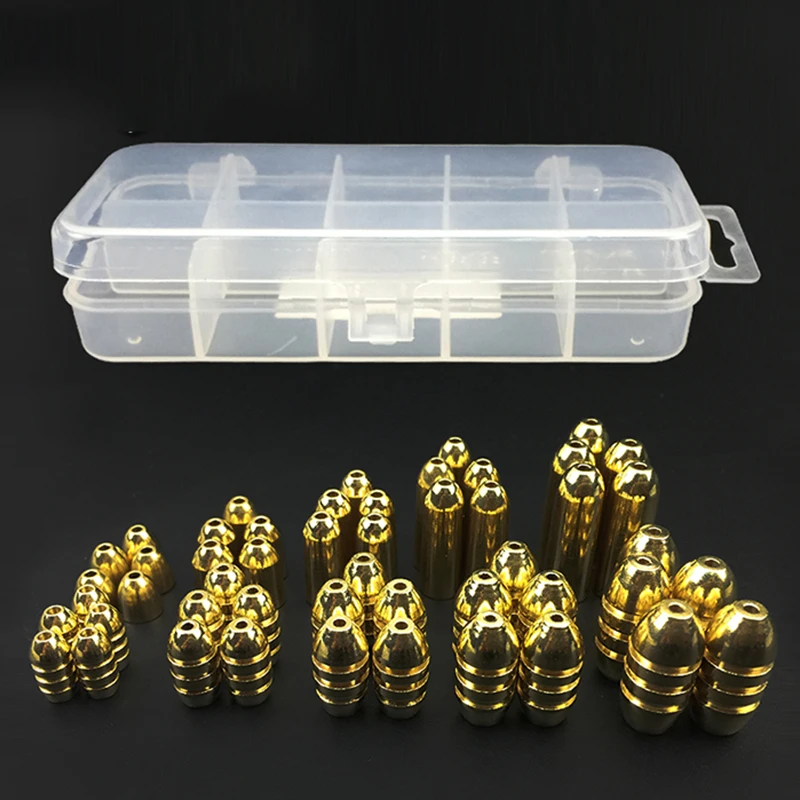50 шт./костюм leadBox пуля медь боб вес подвеска балансир для приманки рыболовные