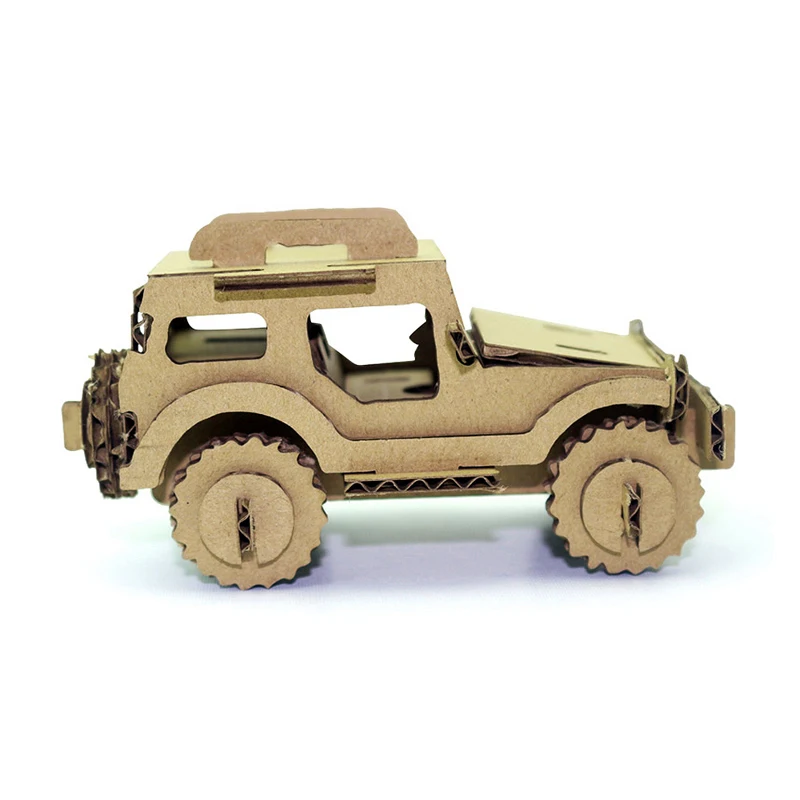 Средний 3d головоломка автомобиль игрушки джип Армия Военный стиль модель картон