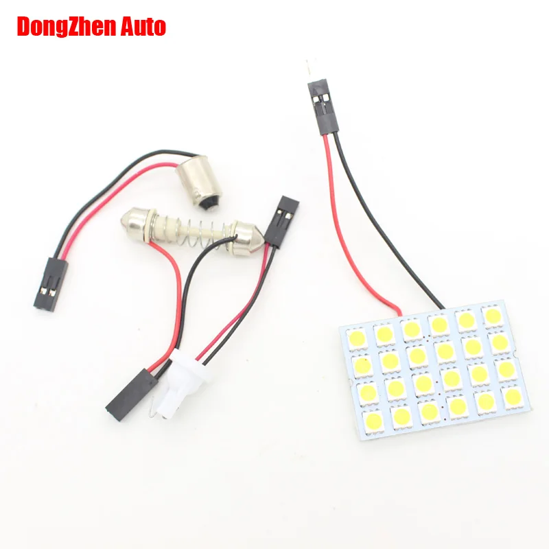 1X Car Panel 24 LED 5050 W5W T10 BA9S T4W C5W Festoon Dome Interior Lamp Light H6W W6W C10W Bulb Reading Parking Xenon | Автомобили и