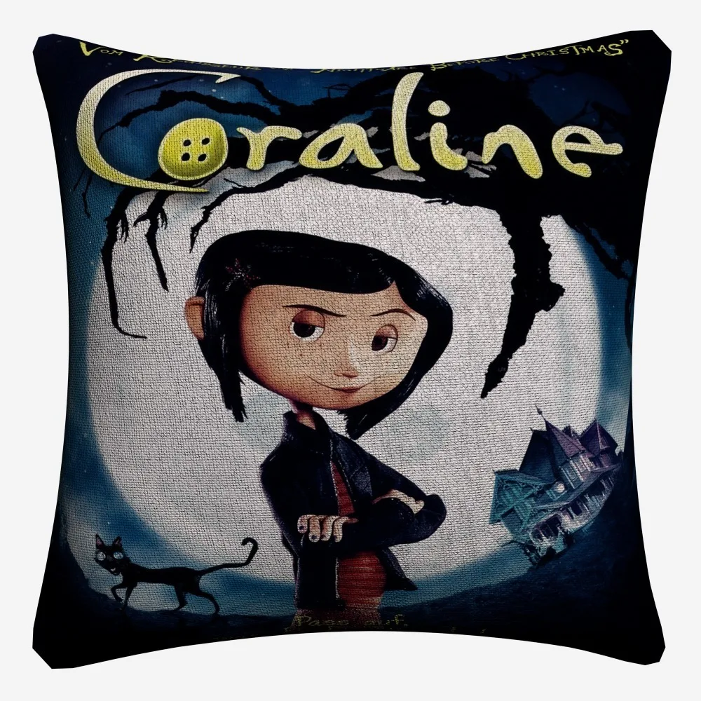 Коралина Призрак с героями из мультфильмов Декоративное хлопковое белье