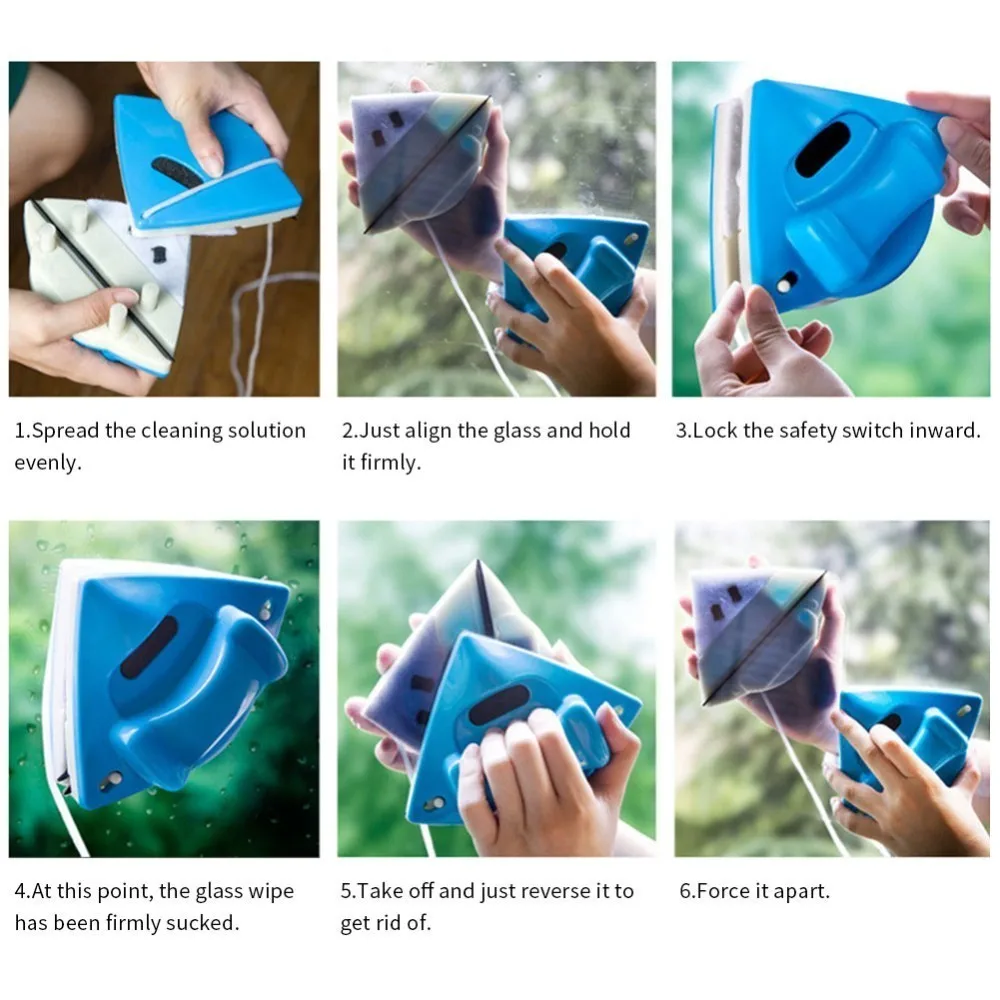 Домашний магнит однослойная щетка для очистки стекла двойная уборки бытовой