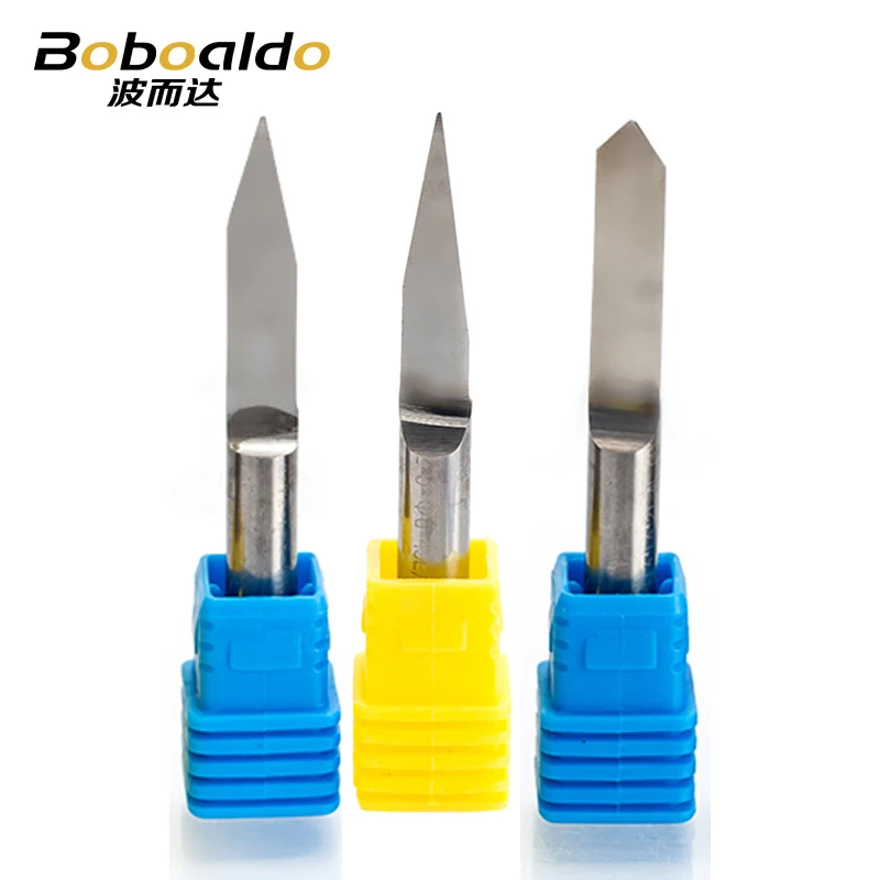 

Boboaldo 1pc 6mm Flat Bottom Engraving Bits 45-50mm Lengthened CNC Router Tools V Carbide Carving Cutters Degree 20 25 30 60 90