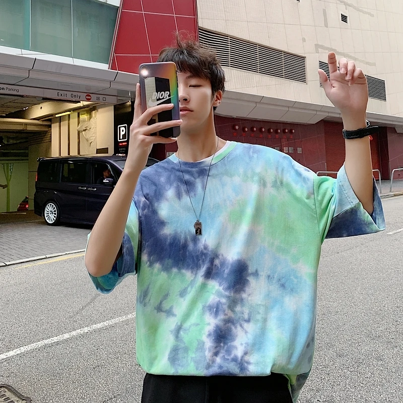 2019 летняя новая Корейская версия пары мужская Свободная футболка в стиле хип-хоп