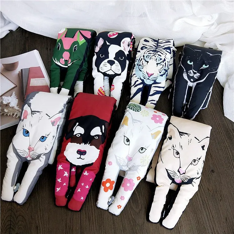Мода 2019 уникальный дизайн 3D милый шарф с животными модный тигром котом собакой