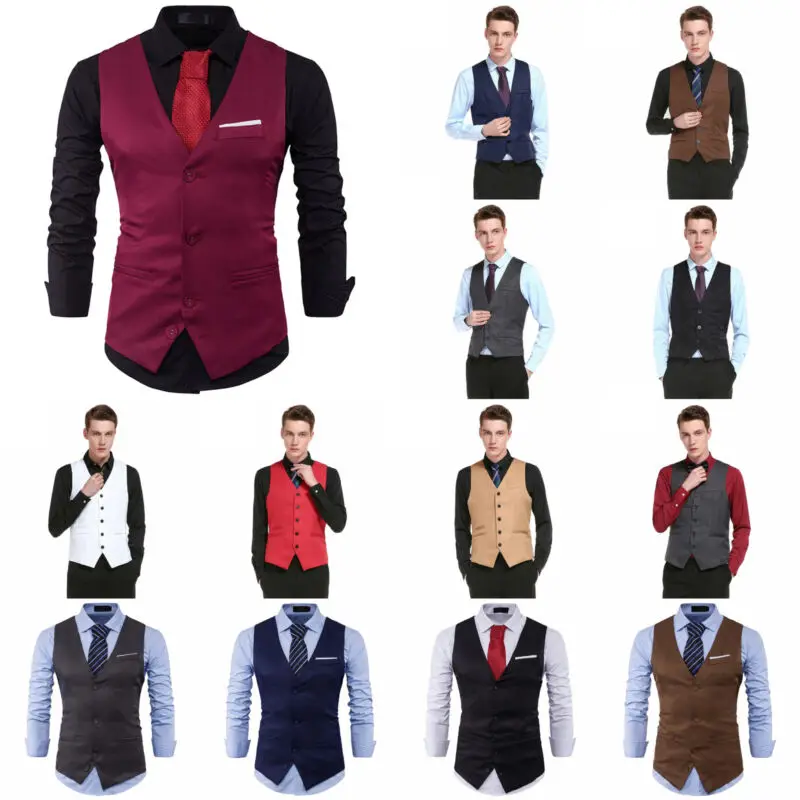 Мужской смокинг Три боты Бизнес Slim Fit платье жилет джентльмен Свадебный