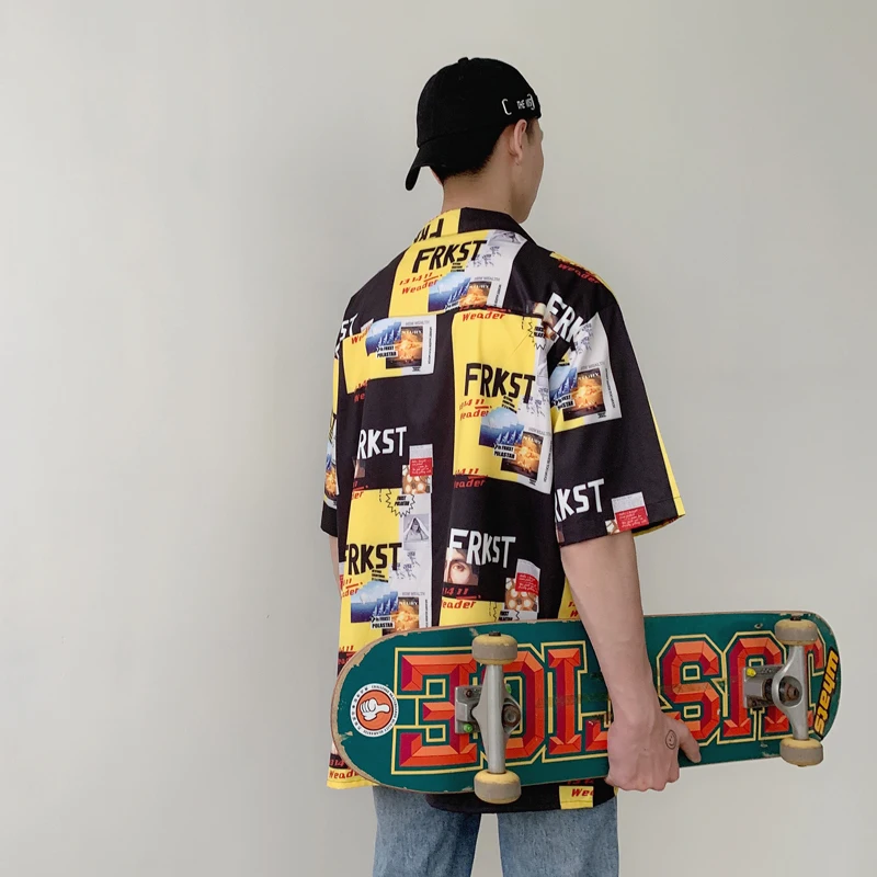 Новинка весна-лето 2019 свободная хлопковая уличная Молодежная рубашка в