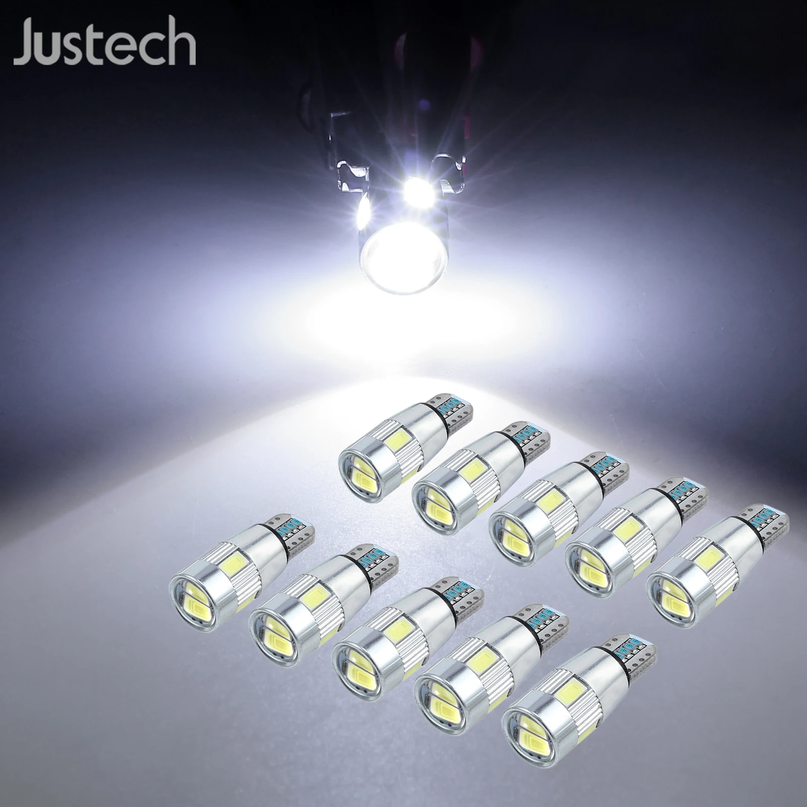 Jutech 10x T10 6 SMD 5630 чип светодиодный W5W Canbus парковочный светильник белый супер