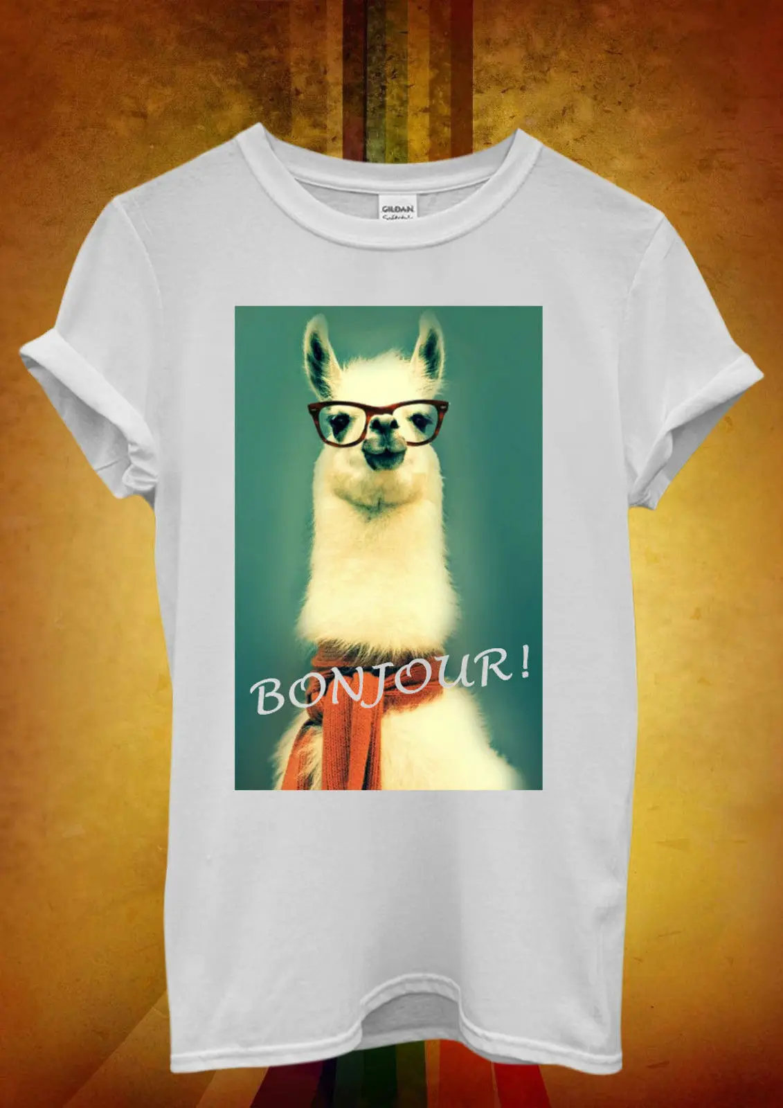 Llama Lama Bonjour Cool Hipster забавные мужские и женские футболки унисекс жилет 403 хип хоп