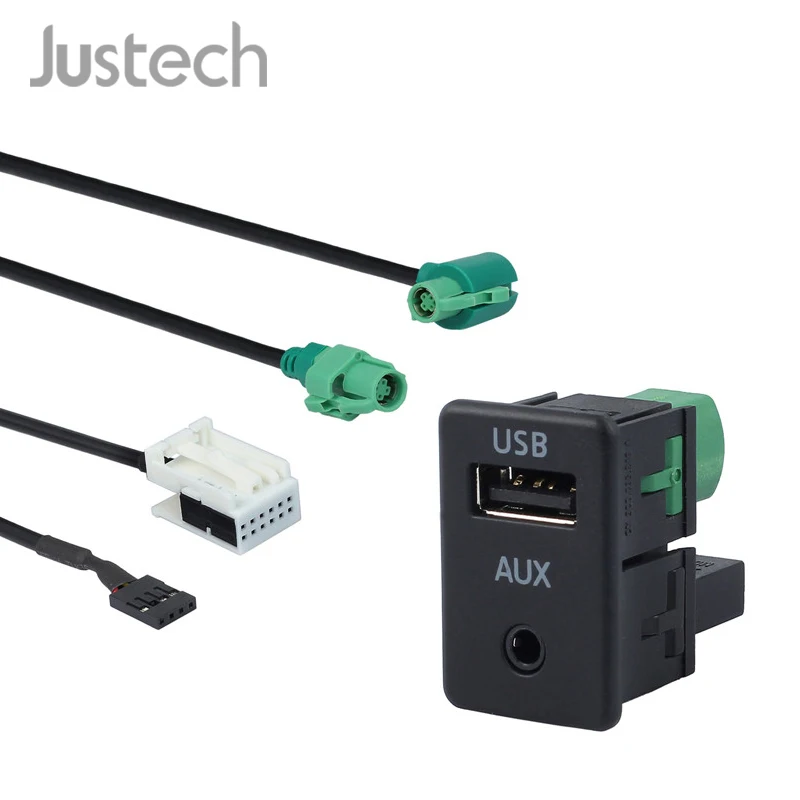 Jutech USB Aux переключатель + провод кабель адаптер для BMW 3 5 серии E87 E90 E91 E92 X5 X6 AC516 мм