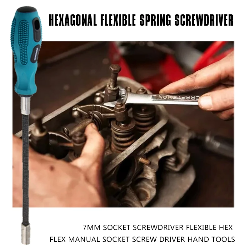 

Hot 7MM Socket Screwdriver Flexible Hex Flex Manual Socket Screw Driver Hand Tools