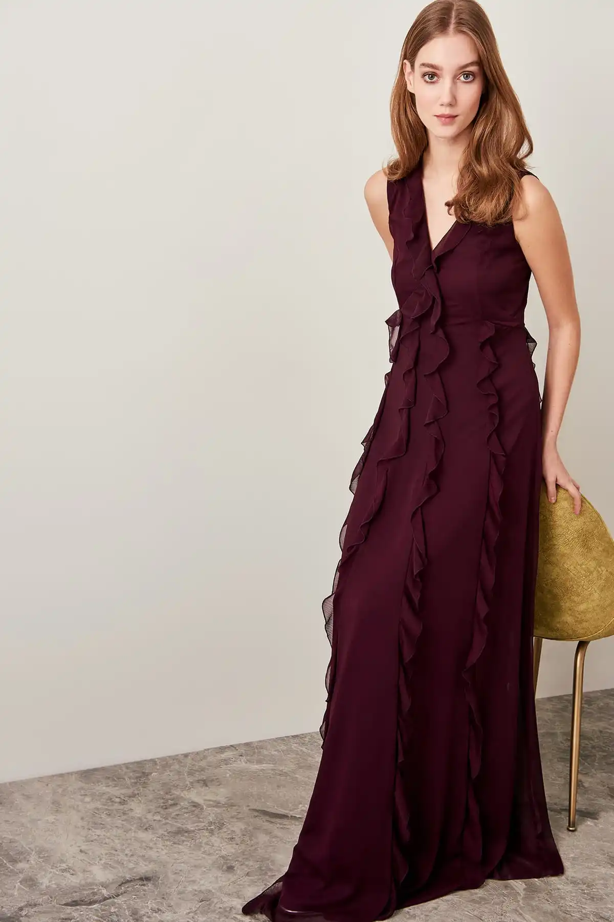 Trendyol Plum Evening Dress Advanced Flywheel TPRSS19FZ0045 | Свадьбы и торжества