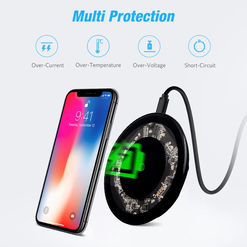 Беспроводное зарядное устройство Veeaii Qi для iPhone 12 pro max 15 Вт беспроводная зарядная