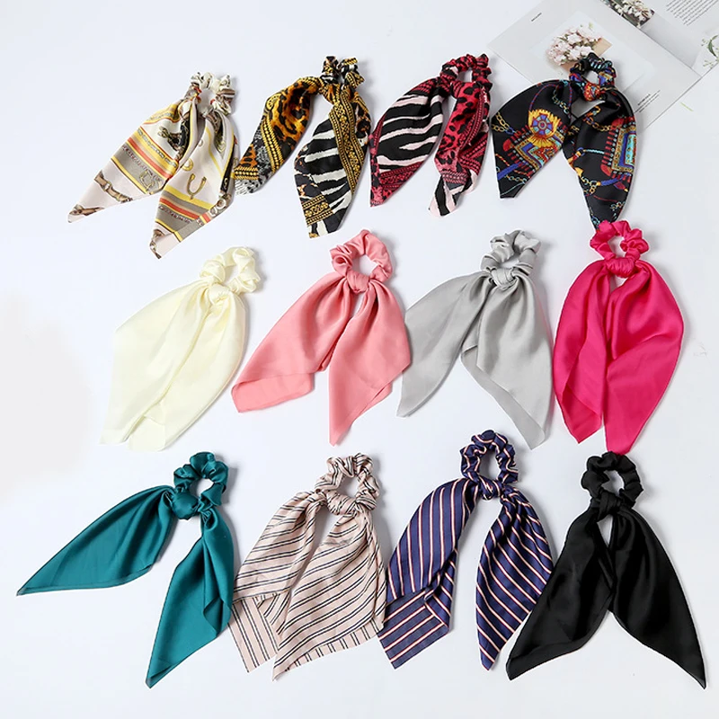 

Sale Hair Scarf Elastic Hair Bands Floral Print Women Bohemian Hairband Bow Hair Rubber Ropes Scrunchie Girls Hair Ties